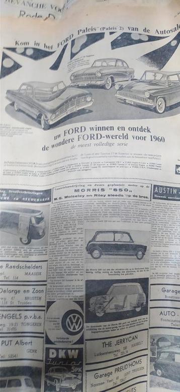 Oude kranten uit 1958 en 1960. Vinted. 40/60 cm beschikbaar voor biedingen