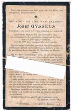 Gyssels Jozef. ° Meysse 1899 † te Luik 1921 (Mil. Hospitaal), Verzamelen, Bidprentjes en Rouwkaarten, Bidprentje, Ophalen of Verzenden