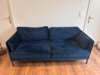 Donkerblauwe velvet/velour zetel, Huis en Inrichting, Ophalen, Overige materialen, 150 tot 200 cm, Driepersoons