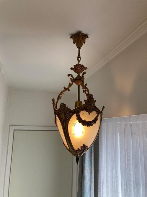 lampe suspendue, Maison & Meubles, Lampes | Suspensions, Comme neuf, 50 à 75 cm, Verre, Enlèvement