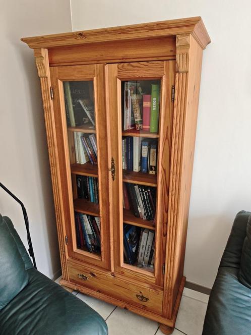 Grenen vitrinekast, Huis en Inrichting, Kasten | Vitrinekasten, Gebruikt, 150 tot 200 cm, 50 tot 100 cm, 50 tot 75 cm, Met lade(s)