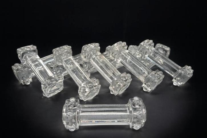 Set van 11 glazen meshouders van Val Saint Lambert, Antiek en Kunst, Antiek | Glaswerk en Kristal, Ophalen of Verzenden