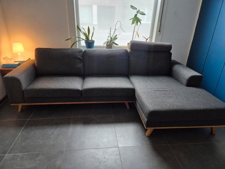 Donkergrijze 3zit zetel Monaco weba, Huis en Inrichting, Zetels | Complete zithoeken, Zo goed als nieuw, Stof, Ophalen