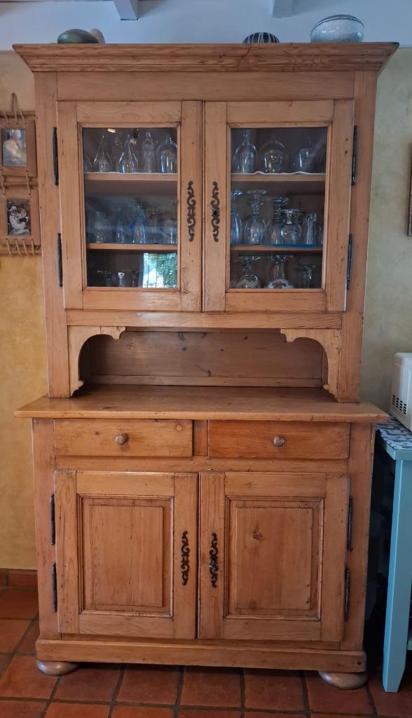 Vitrinekast, Huis en Inrichting, Kasten | Vitrinekasten, Gebruikt, Grenenhout, Ophalen