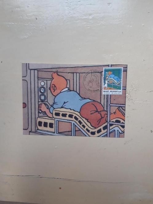 5 postkaarten met postzegels van Kuifje, Verzamelen, Stripfiguren, Zo goed als nieuw, Overige typen, Kuifje, Ophalen