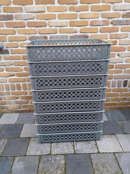 Stapelbakken 38x59xH11 grijs., Bricolage & Construction, Casiers & Boîtes, Utilisé, Boîte ou Caisse, 50 à 75 cm, Moins de 35 cm