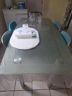 Table de cuisine en verre et 4chaises, Enlèvement, Comme neuf