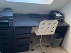 bureau ikea, tiroirs de meubles et chaise, Maison & Meubles, Bureaux, Comme neuf, Bureau