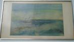 tableau vue mer sous cadre avec verre signé 1965, Antiquités & Art, Envoi