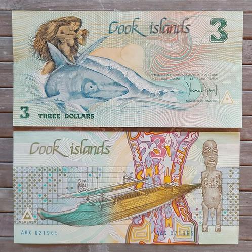 Cook Islands 1992 - 3 Dollars - P# 6 - UNC & Crisp, Timbres & Monnaies, Billets de banque | Océanie, Billets en vrac, Envoi