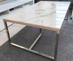 Witte marmeren woonkamertafel, Huis en Inrichting, Overige materialen, 100 tot 150 cm, 50 tot 100 cm, Zo goed als nieuw