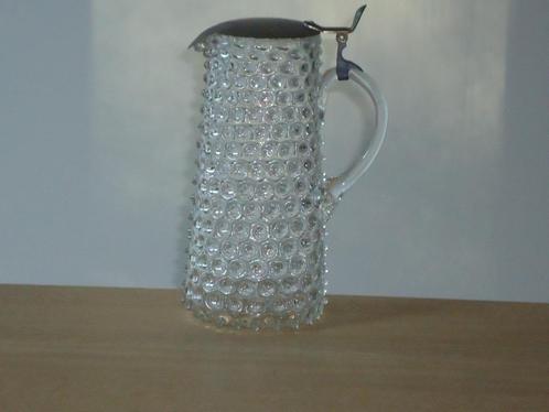 XIXE antiek glas noppenglas kruik kan LUIK pontil deksel tin, Antiek en Kunst, Antiek | Glaswerk en Kristal, Ophalen of Verzenden