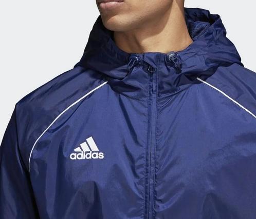 Adidas Core 18 regenjas XL, Kleding | Heren, Sportkleding, Zo goed als nieuw, Maat 56/58 (XL), Blauw, Ophalen of Verzenden