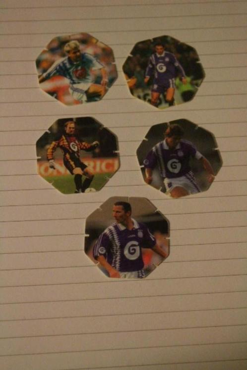 5x Flippo : Anderlecht - voetbal - Flippo's - jaren 90, Verzamelen, Flippo's, Losse flippo's, Ophalen of Verzenden