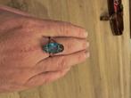 Zilver verguld ring, Met kristal, 18 tot 19, Ophalen of Verzenden, Zo goed als nieuw