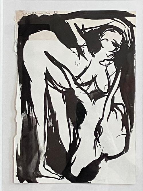 Inkttekening Piet Moerman (1955-2021), Antiek en Kunst, Kunst | Tekeningen en Fotografie, Ophalen of Verzenden