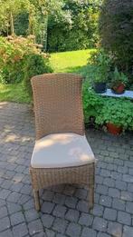 Set van 4 rotan stoelen, met hoge rug en zitkussens op maat, Huis en Inrichting, Stoelen, Ophalen, Gebruikt, Overige kleuren, Riet of Rotan
