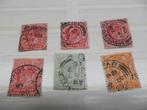Vintage 6 timbres oblitérés 1902, 04, 06, 20 George V, Affranchi, Enlèvement ou Envoi