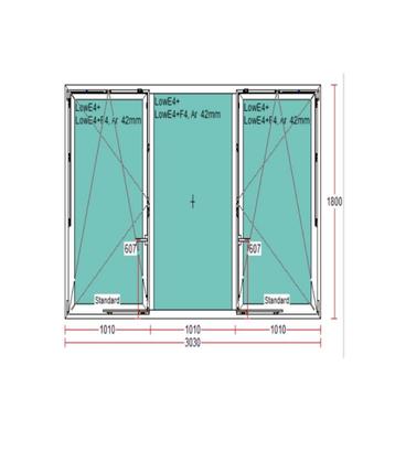 Raam 3m x 1.8m kommerling 2 stuk 3 dubbel beglazing beschikbaar voor biedingen