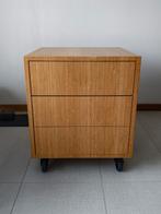 Ladekast 3 lades bamboe met wieltjes (massief), Huis en Inrichting, Ophalen, 50 tot 100 cm, Zo goed als nieuw, 3 of 4 laden