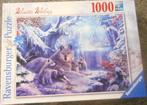 ravensburger puzzel 1000 stukjes winter wolven, Hobby en Vrije tijd, Ophalen of Verzenden, Zo goed als nieuw