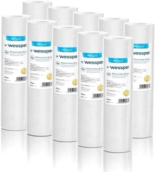 Lot de 8 cartouches Wessper filtrante PP 10" - 5 microns, Tuin en Terras, Waterpompen, Nieuw, Regentonpomp, Ophalen of Verzenden