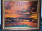 Maurice Schelck "Zomerlandschap" olieverf op doek, Antiek en Kunst, Ophalen