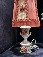 Dresden porselein lamp met stoffen kap, Antiek en Kunst, Ophalen of Verzenden