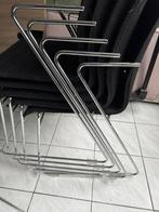 6 stevige stoelen met inox frame, Ophalen, Zwart, Zo goed als nieuw, Metaal