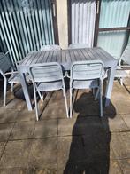 Ensemble de jardin table extensible chaise pied et parasol, Jardin & Terrasse, Chaise, Aluminium, Comme neuf, Sets de jardin