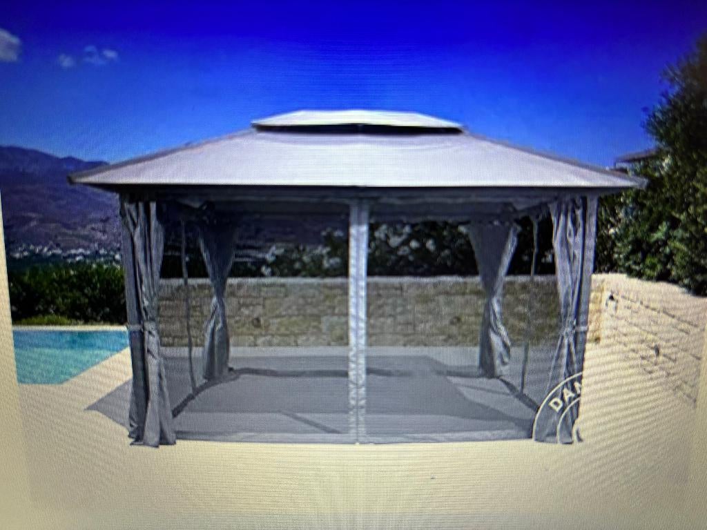 Tuinpaviljoen DANCOVER JUNO 3X4 GRIJS, Jardin & Terrasse, Tonnelles, Neuf, Pavillon, 2 mètres ou plus, Moins de 5 mètres, Moins de 4 mètres