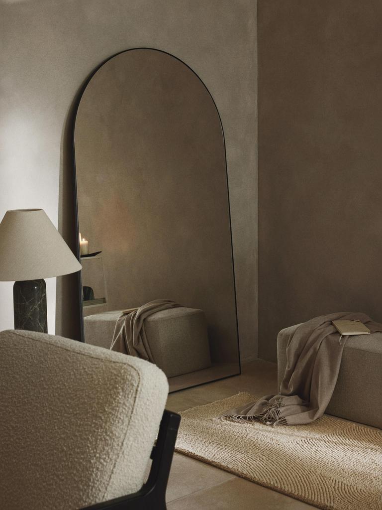 200x100 - Zwart - Grote Staande Spiegel - Boogspiegel