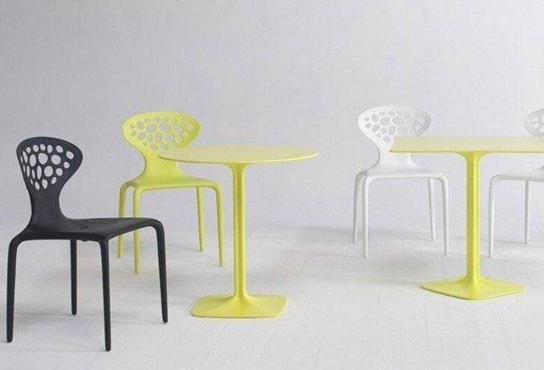 WIT tafeltje voor terras, tuin of binnen, Ophalen, Zo goed als nieuw, Rond, Kunststof