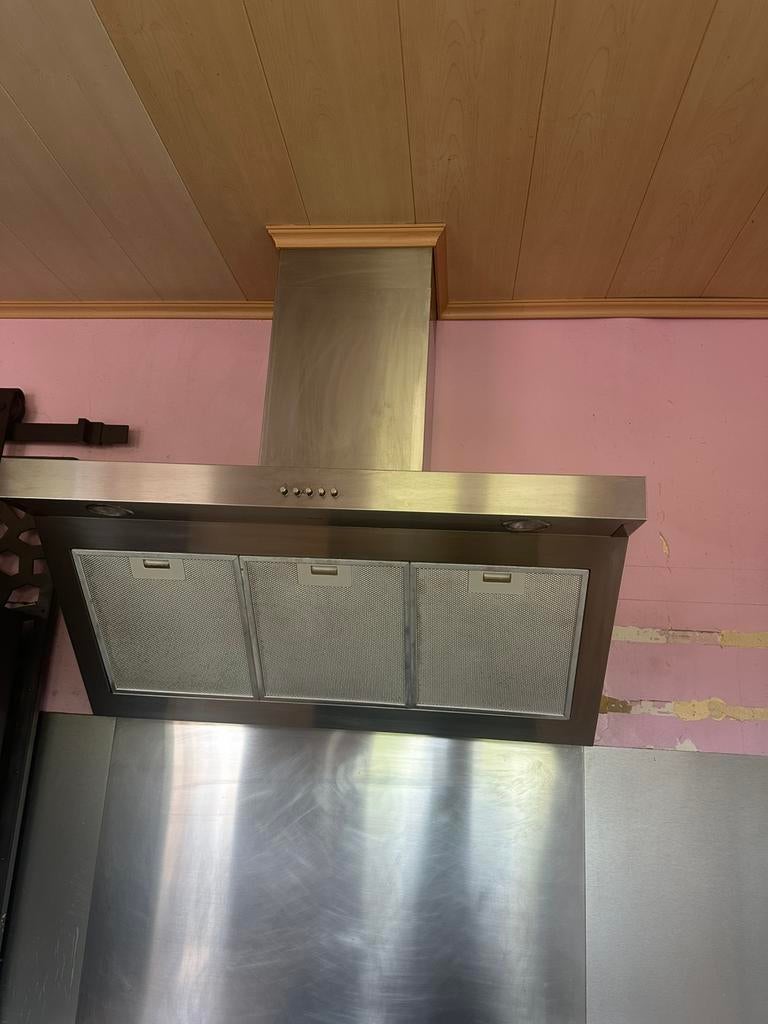 Hotte IKEA en inox 90cm et crédence, Enlèvement, Utilisé, Hotte murale