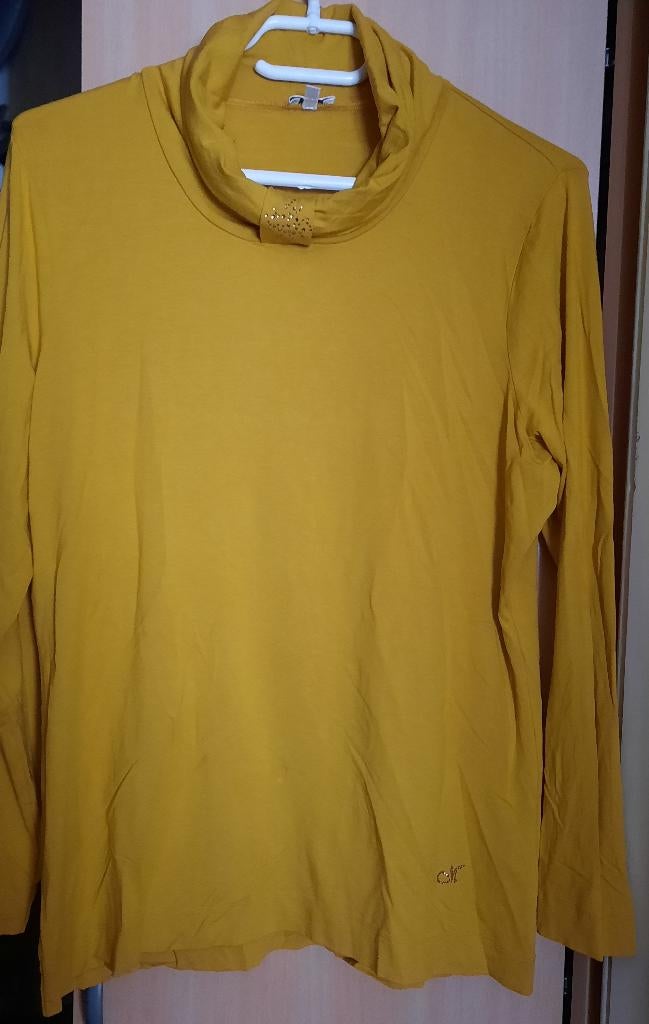 TRUI MET ROLKRAAG - MAYERLINE - L _ OKER, Mayerline, Ophalen of Verzenden, Maat 42/44 (L), Geel