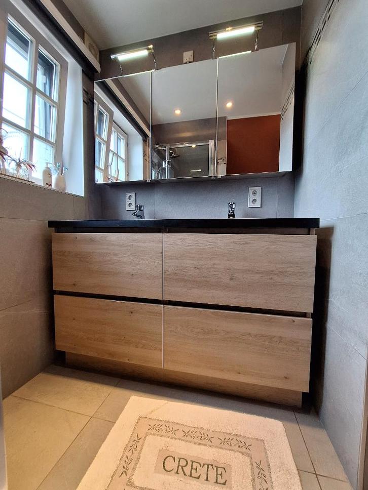 Badkamermeubel, spiegel en bad, Maison & Meubles, Salle de bain | Salle de bain complète, Utilisé, Avec baignoire, Enlèvement