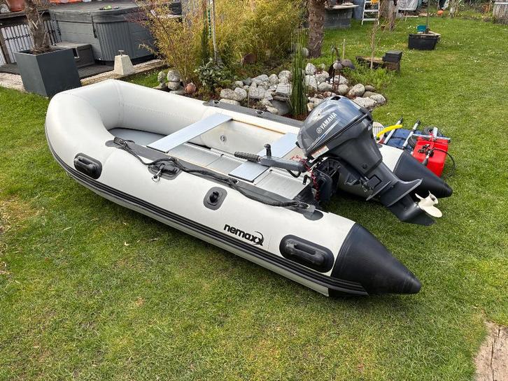 Nemaxx Rubberboot + Yamaha 9,9 pk 4 takt, Watersport en Boten, Rubberboten, Zo goed als nieuw, Yamaha, Aluminium, Minder dan 70 pk