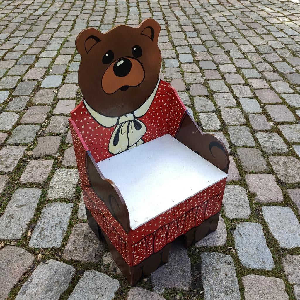 Houten stoel berenvrouwtje kind, Kinderen en Baby's, Kinderstoelen, Ophalen