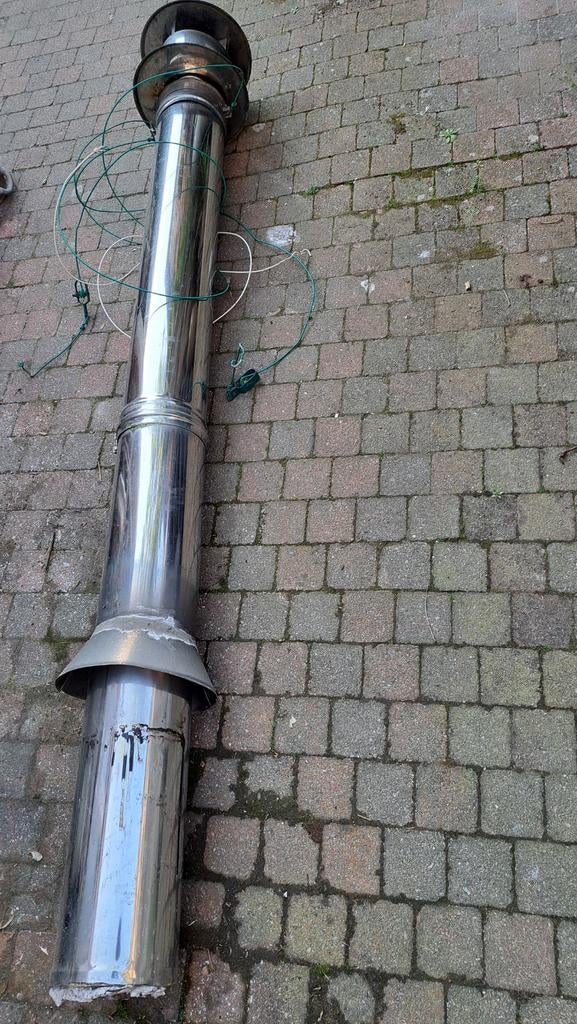 dubbelwandig pelletkachel buis inox, Ophalen, Inox