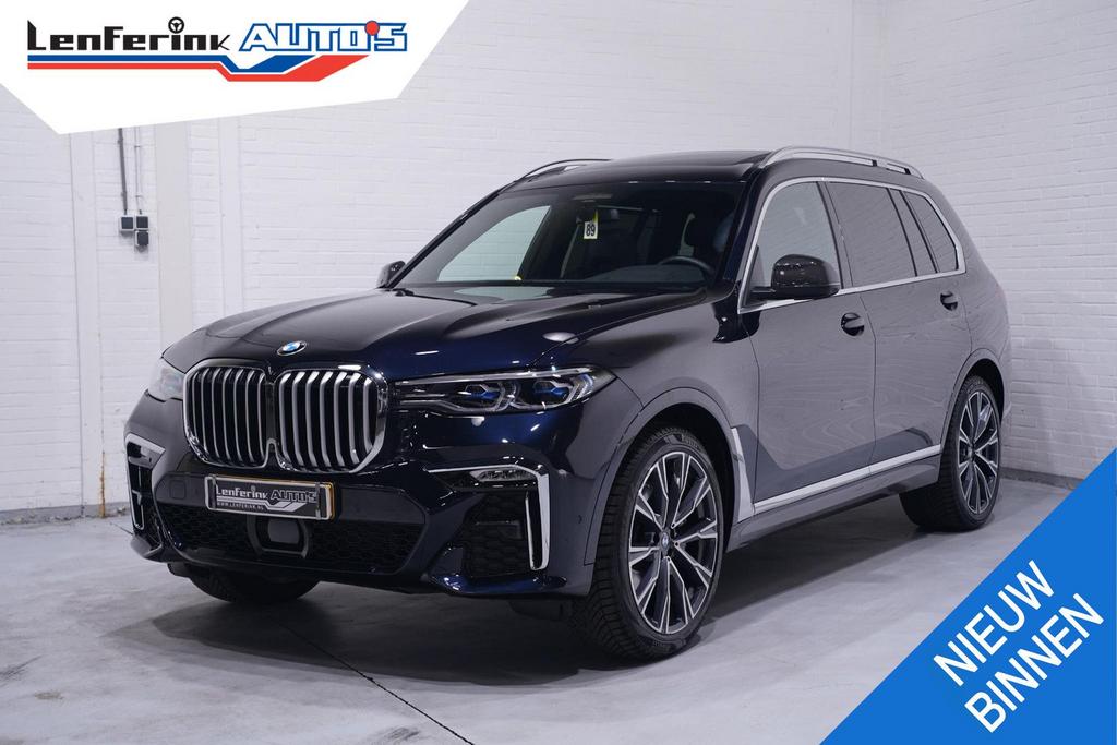 BMW X7 xDrive40i M Sport NAP M Stoelen Carbon spiegels Leder, Auto's, BMW, Automaat, Zwart, Zwart, Bedrijf
