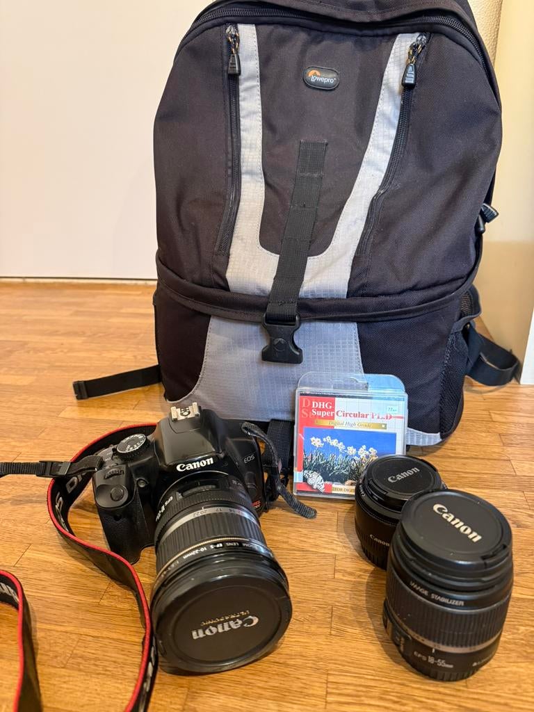 Set Canon Eos Rebel XSI met 3 lenzen (o.a. premium 10-22 mm), TV, Hi-fi & Vidéo, Enlèvement, Canon