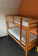 Stapelbed uit grenenhout, Huis en Inrichting, Slaapkamer | Stapelbedden en Hoogslapers, Ophalen, Gebruikt, 90 cm, Tweepersoons