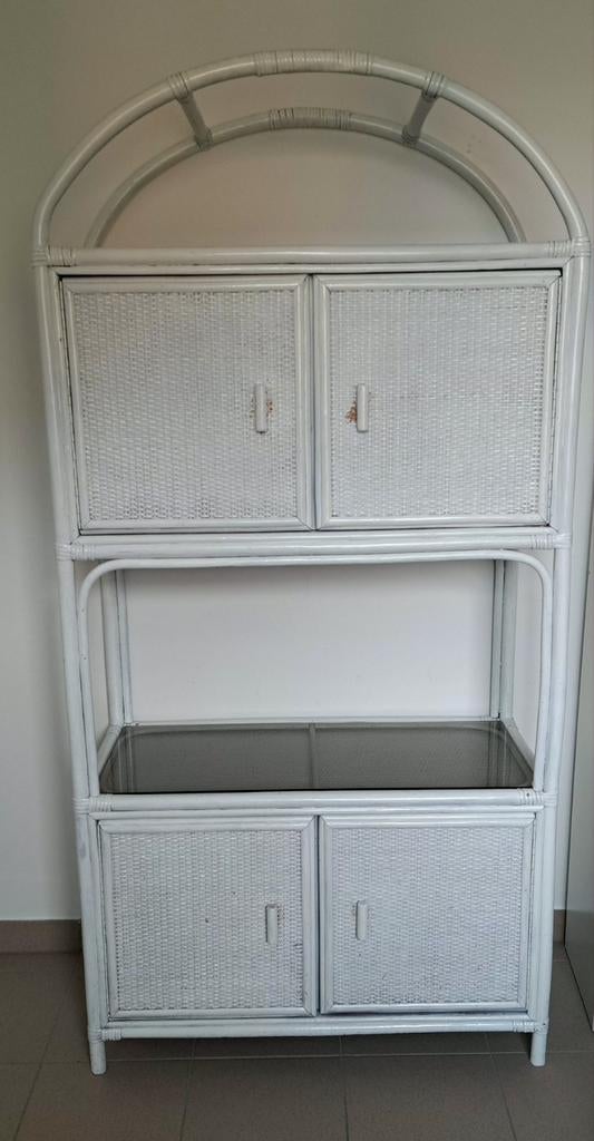 Armoire en rotin vintage, Maison & Meubles, Enlèvement, Verre