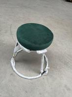 Tabouret en velours vert avec assise noire, Enlèvement, Neuf
