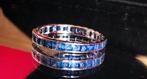 Eternity platinum ring met saffieren, Bijoux, Sacs & Beauté, Bagues, Enlèvement ou Envoi, Femme ou Homme, Utilisé, Bleu