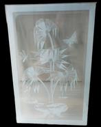 paar geëtste glaspanelen., Ophalen