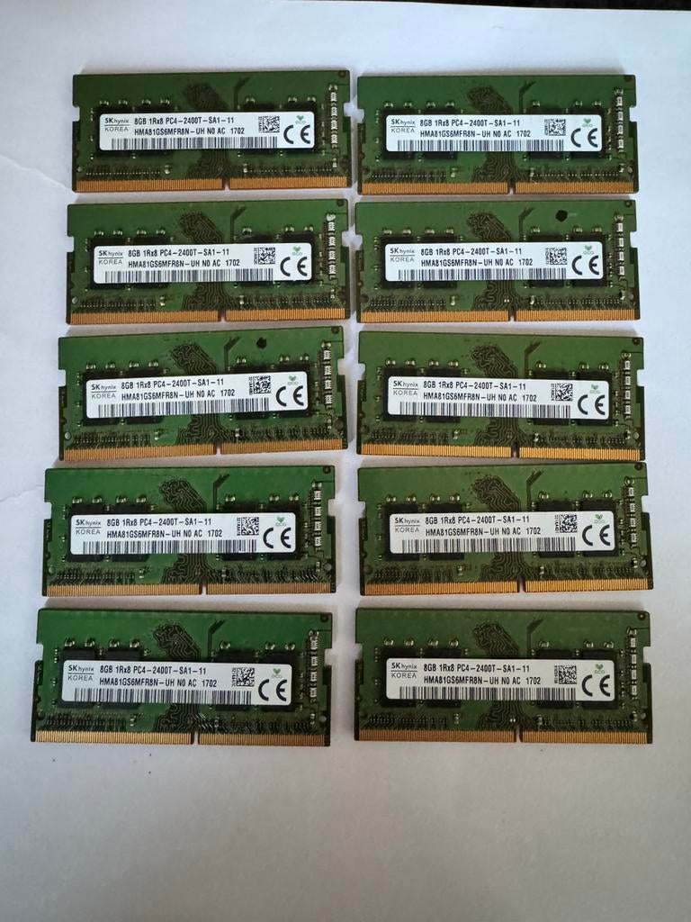 Lot 10 8GB RAM, Informatique & Logiciels, Mémoire RAM, Comme neuf, Laptop, DDR4, Enlèvement