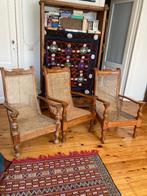 Maison & Meubles, Maison & Meubles, Trois, Fauteuils en bois et rotin, Comme neuf, Brun