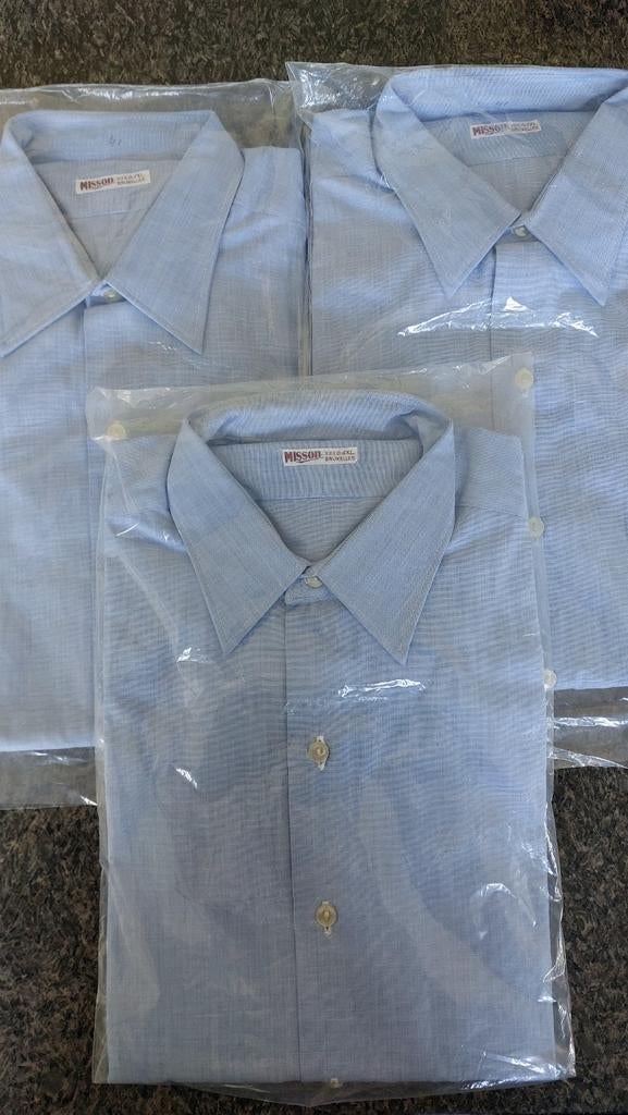 3 Hemden blauw maat 41, Kleding | Heren, Overhemden, Ophalen of Verzenden, Blauw