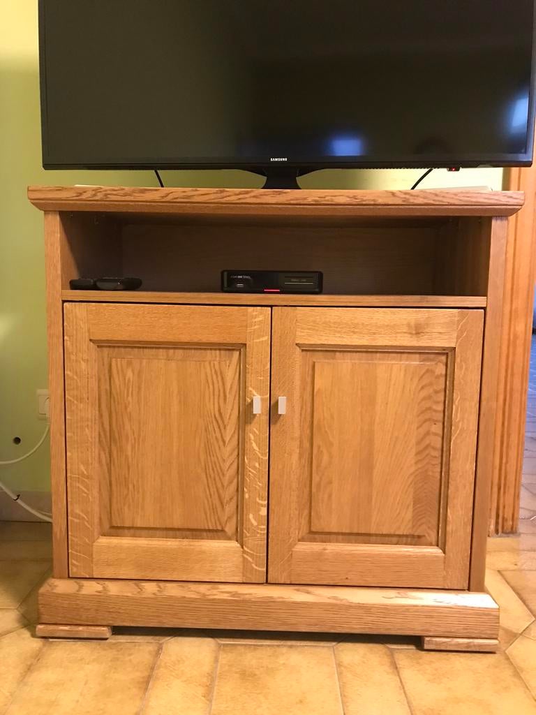 Meuble tv chêne état impeccable bonne qualité, Maison & Meubles, Moins de 100 cm, Comme neuf, Chêne, Moins de 50 cm